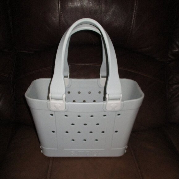 Simply Southern Mini Rubber Beach Tote Gray - Picture 1 of 6
